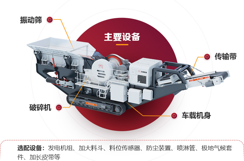 超强性能履带式移动破碎石子机